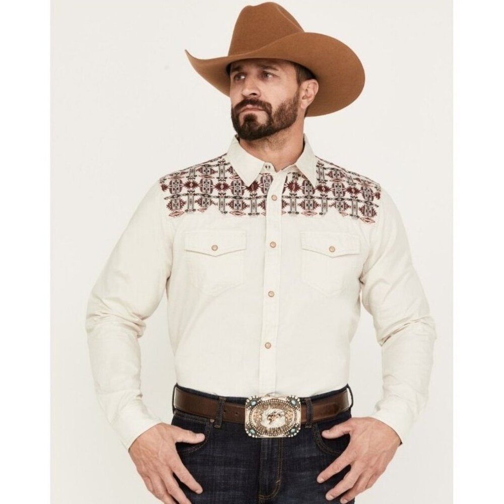 NEW Moonshine Spirit Brad Paisley Mens Pearl Snap Shirt Sz XL Large Tan Instinct